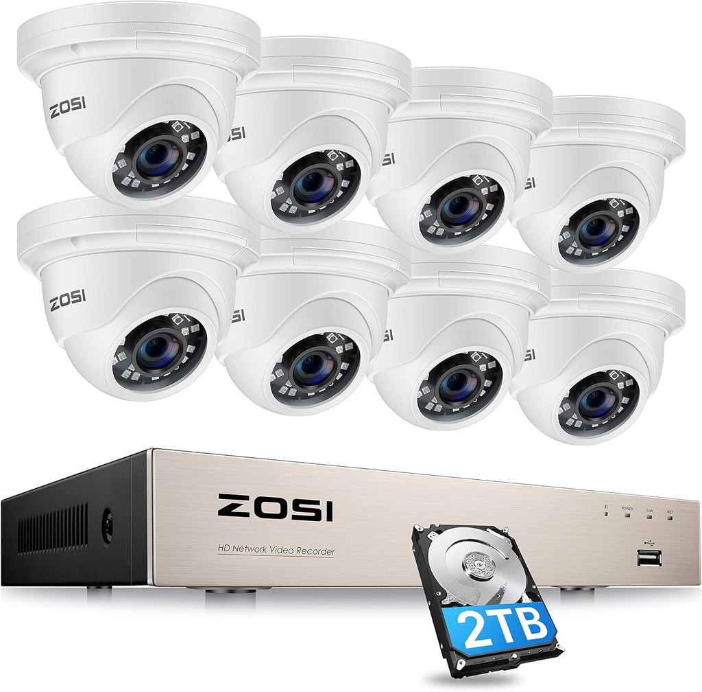 8CH 5MP PoE Security Camera System with 2TB HDD T7402
