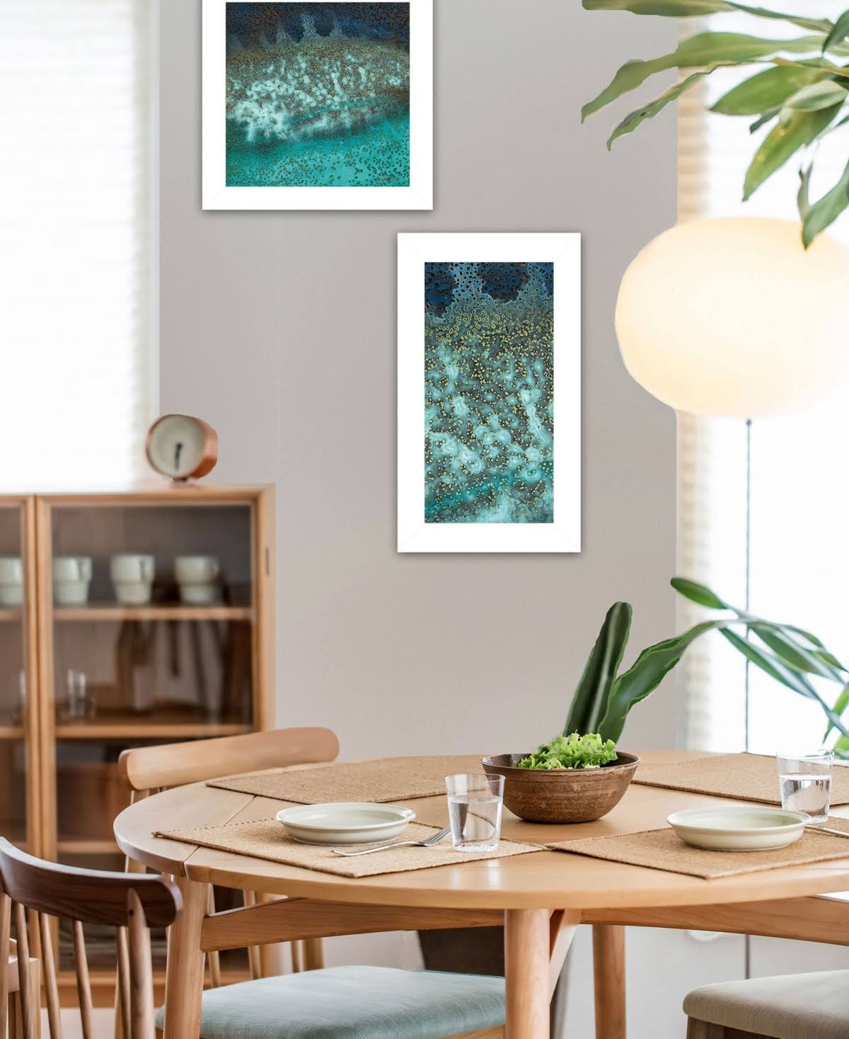 Abstract Waves 2 Piece Vignette White Frame F906779