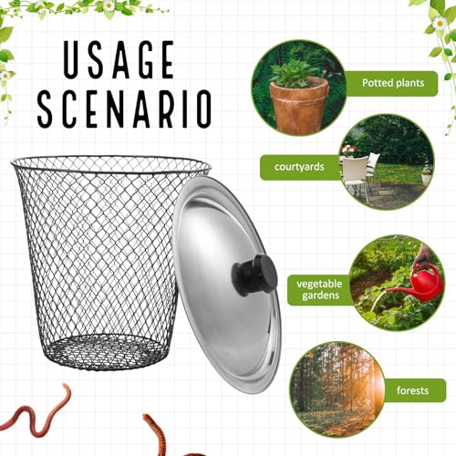 4 Pcs Worm Composter with Lids 9.1 x 9.1 x 5.9 Inch Worm Compost Bin W244