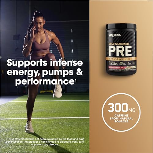 Pre Workout Advanced with Creatine, Beta-Alanine, L-Citrulline and Caffeine, Berry Blast, 20 Servings B723224