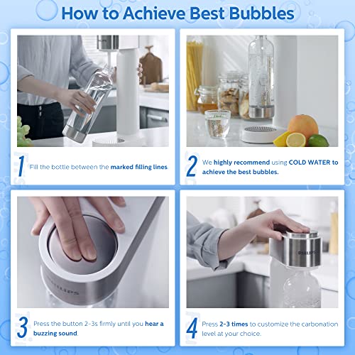 White Stainless Sparkling Water Maker Soda Maker Machine with BPA free PET 1L Carbonating Bottle K8876