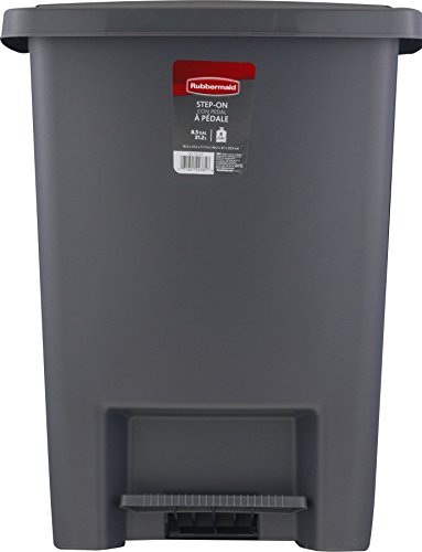 Gray 8.25-Gallon Step-On Trash Can with Lid S545121