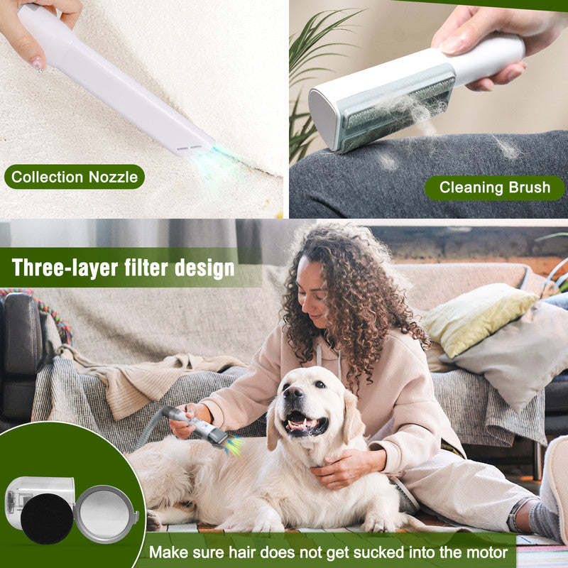 Dog Grooming Kit with 1.5L Dust Cup and 7 Grooming Tools H965607