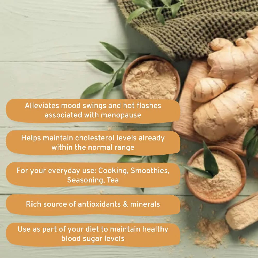 Organic Ginger Powder 454g 100% Raw Ground Ginger Root Powder in Resealable Zip Lock Pouch U5540