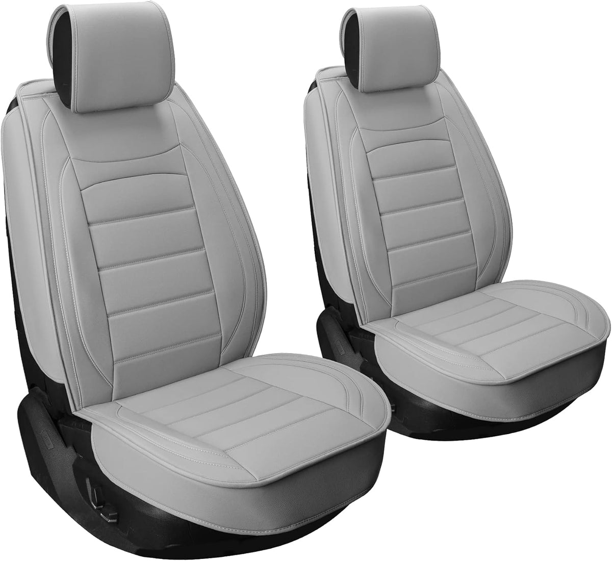 Beige Waterproof Leather Car Seat Covers Full Set I3220