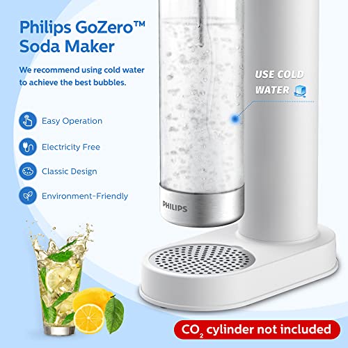 White Stainless Sparkling Water Maker Soda Maker Machine with BPA free PET 1L Carbonating Bottle K8876
