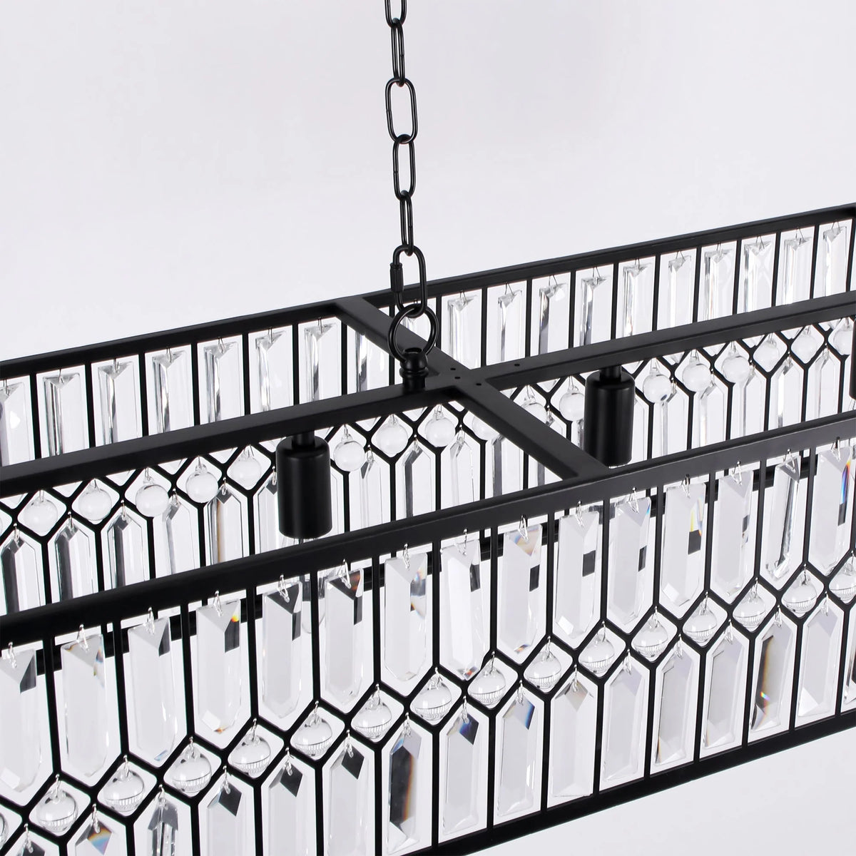 6-Light Crystal Rectangle Island Chandelier O3802