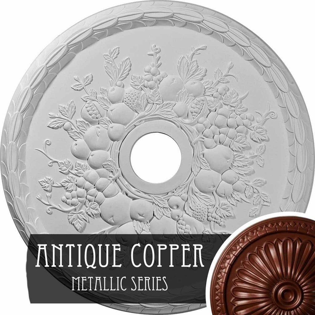 Hand-Painted Black Pearl Ceiling Medallion R160701