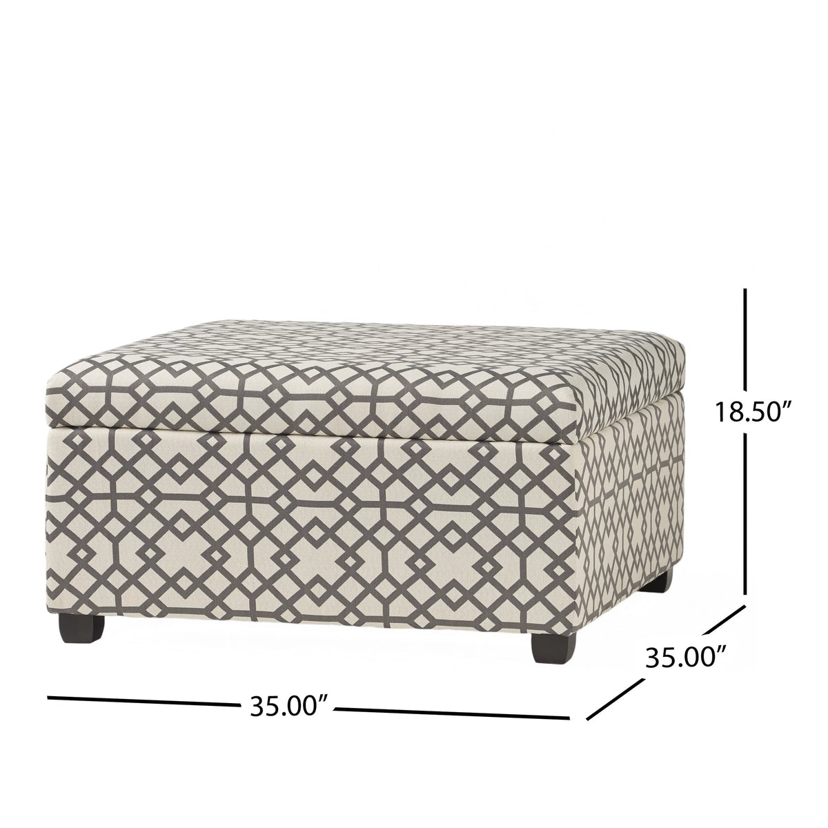 Grey Fabric Storage Ottoman E951785