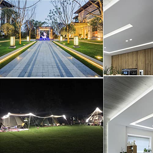 LED Strip Lights High Voltage AC110V-130V 30ft 9000LM 5050 Waterproof IP68 Daylight White 6500K R6578