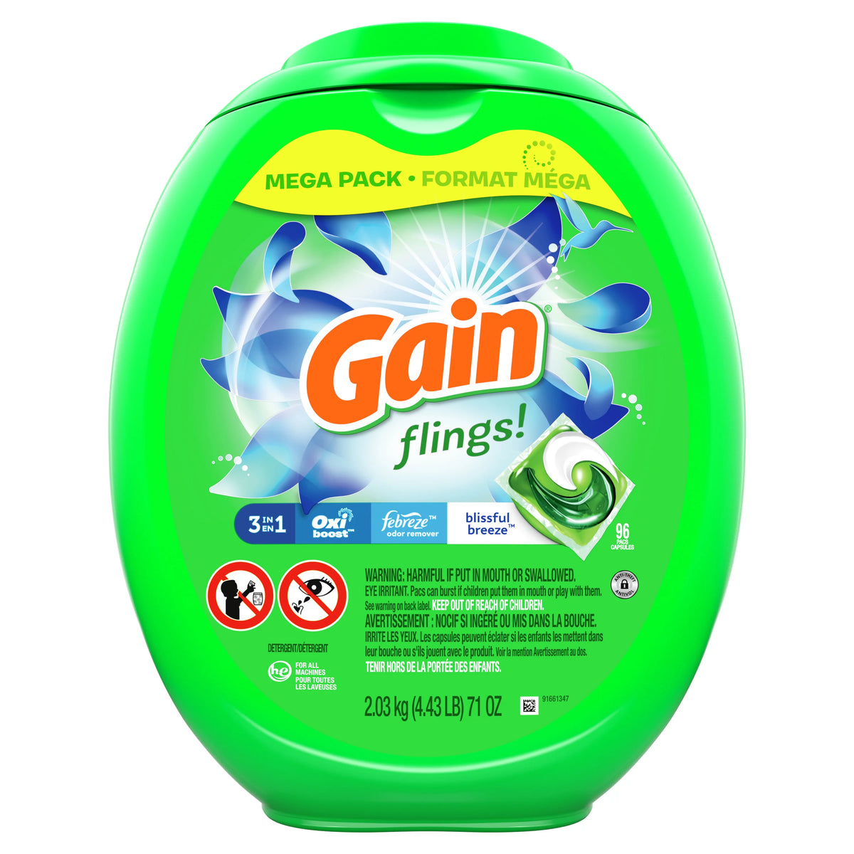 96 Count Laundry Detergent Pacs J4499