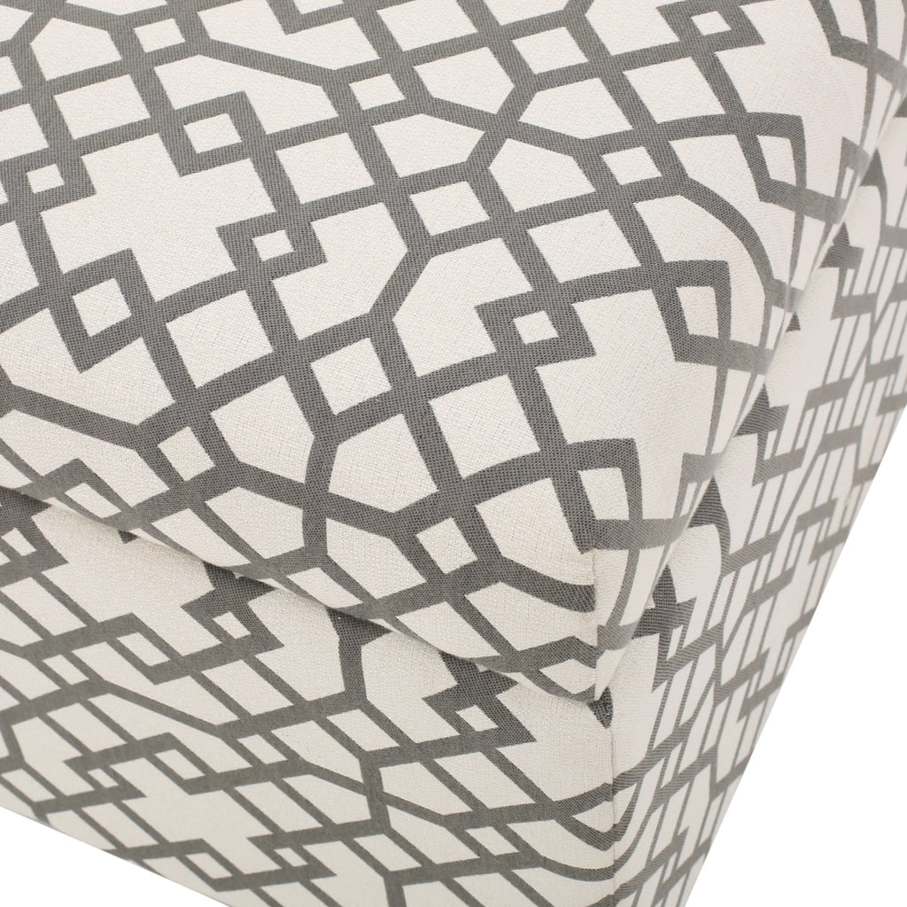 Grey Fabric Storage Ottoman E951785