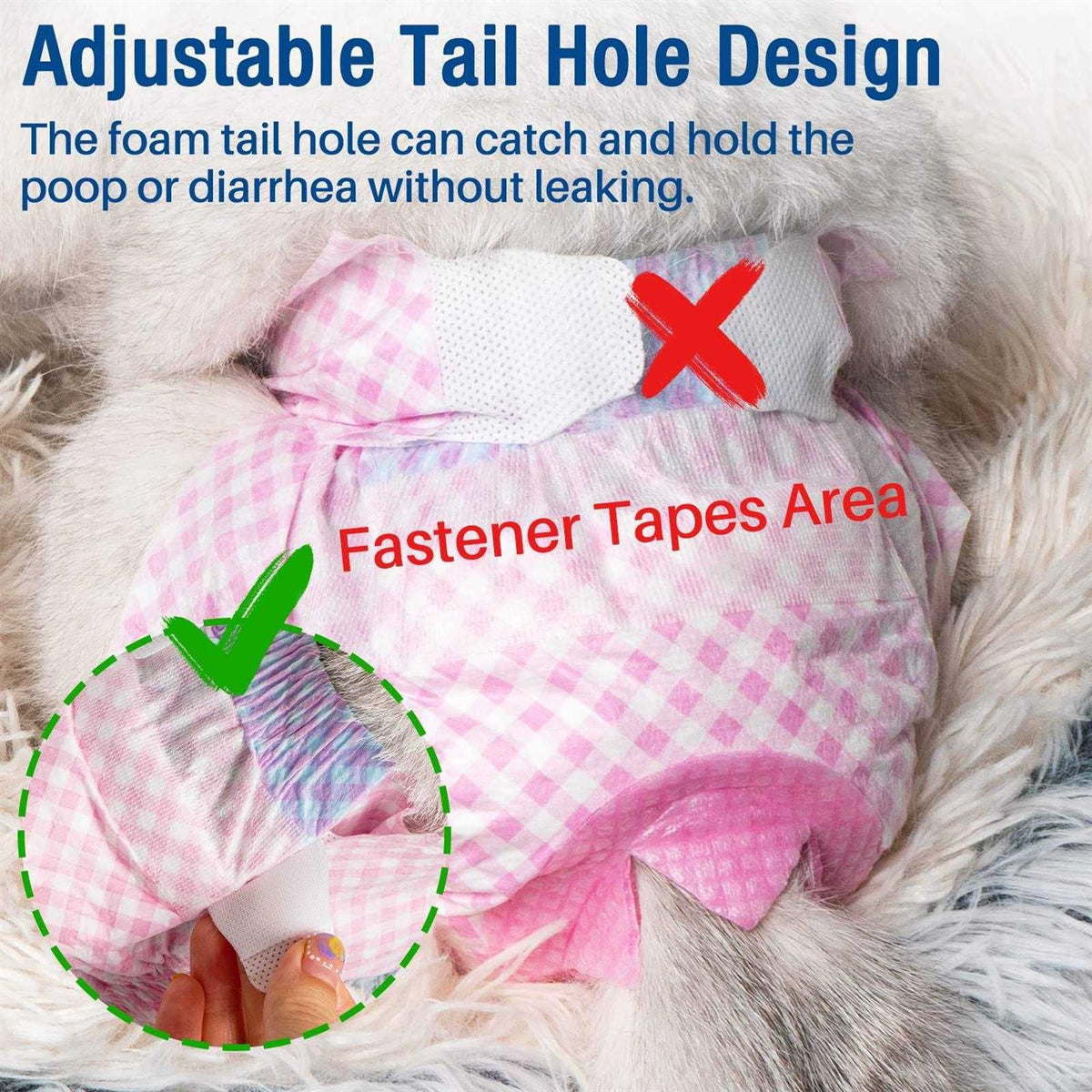 Soft Disposable Cat Diapers with Adjustable Foam Tail Hole P5666