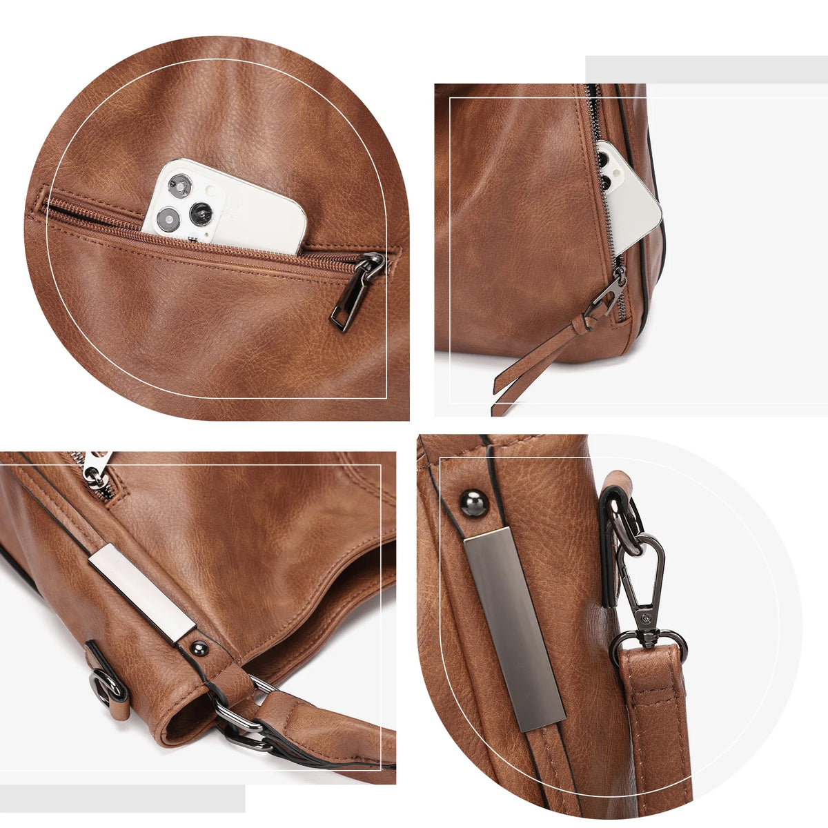 Large PU Leather Handbags Crossbody Hobo Tote Bags U692444