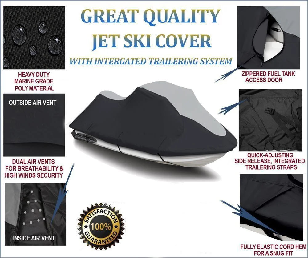Black/Grey 1-2 Seater Jet Ski PWC Cover K57676