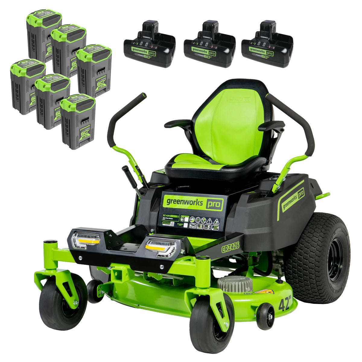 60V 42” Cordless Battery Zero Turn Riding Lawn Mower with 8Ah Batteries I884854