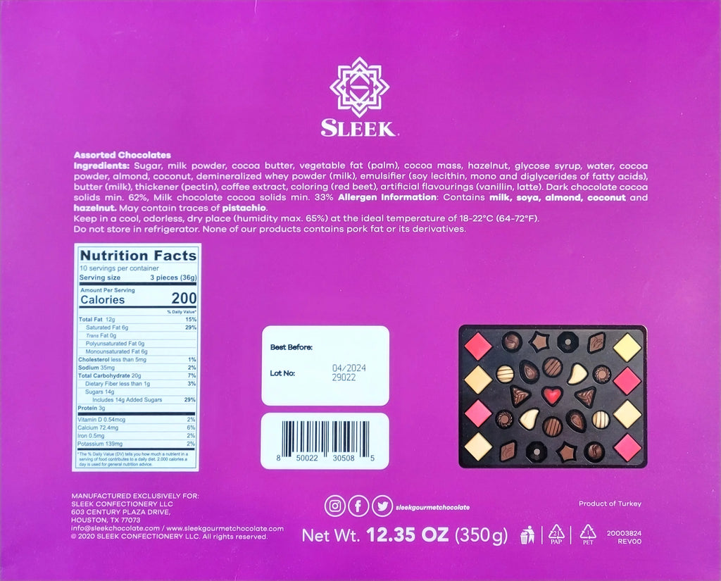 Assorted Chocolate Purple Velvet Gift Box 350g U53170