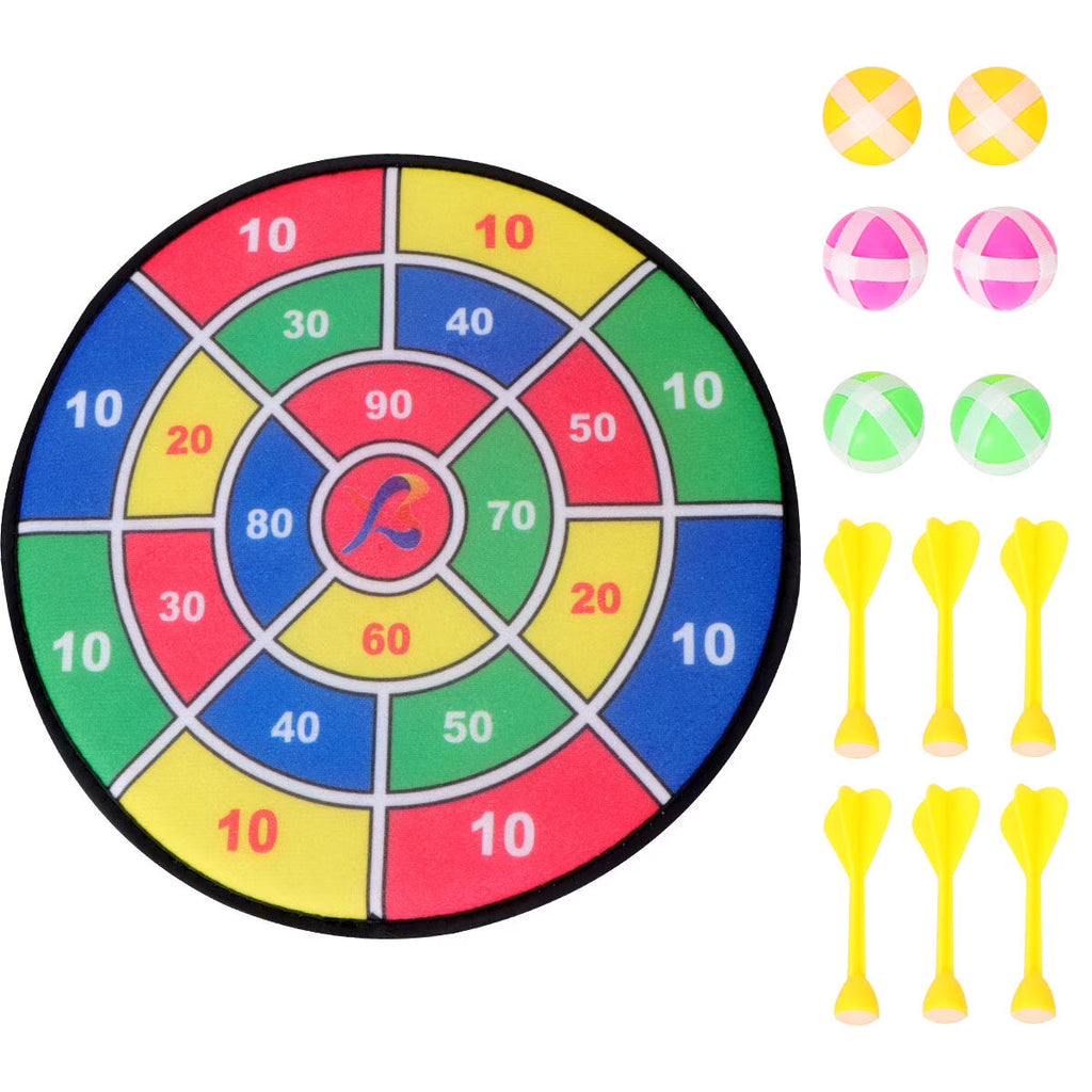 Safety Dart Board Toys Practice Target Sticky Ball Shooting Toy Interactive Prop Party Game Supplies (30cm, 6pcs Sticky Ball and 6pcs Darts) N133