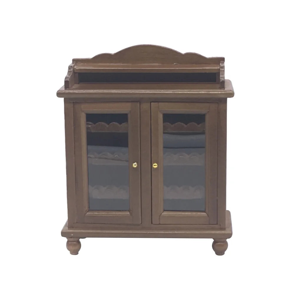 Mini Wooden Wine Cabinet Model (Walnut Color) S642043