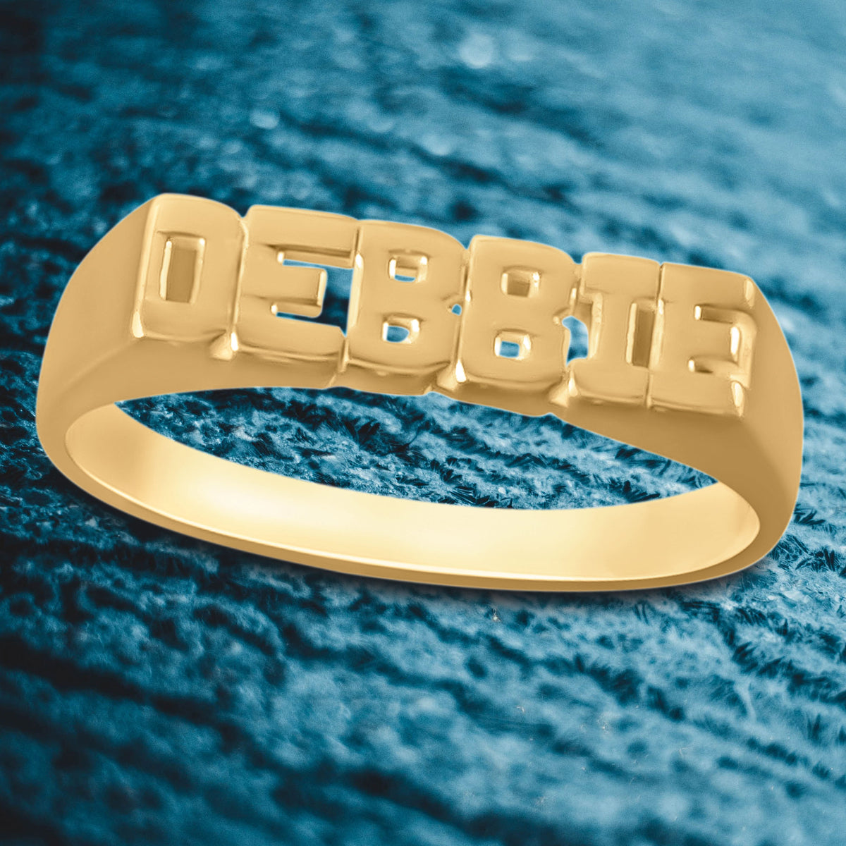 14K Yellow Gold-Plated Sterling Silver Name Ring N6823