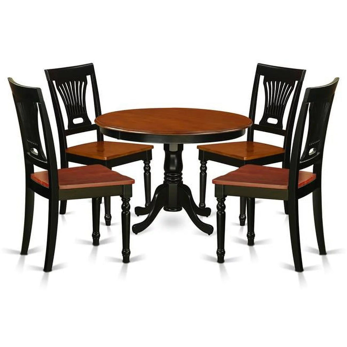 Round 5 Piece Dining Set with Solid Wood Seat M381