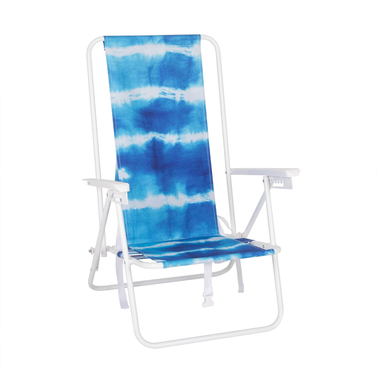 Blue High Back Reclining Backpack Beach Chair Q561