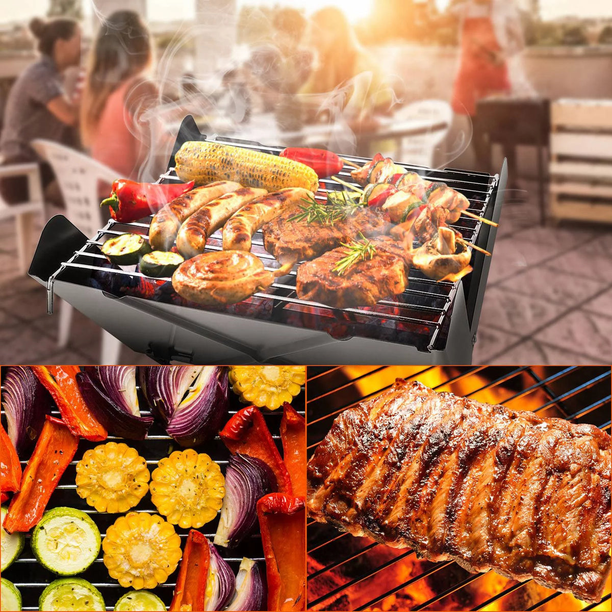Foldable Mini Stainless Steel BBQ Grill F566155
