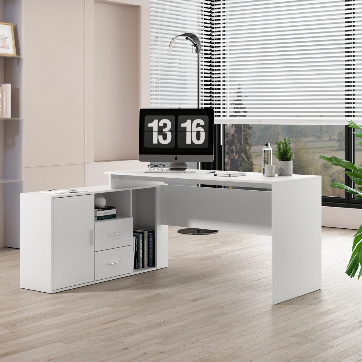 Home Office Computer Desk Corner Desk 55-inch Writing Table N94536