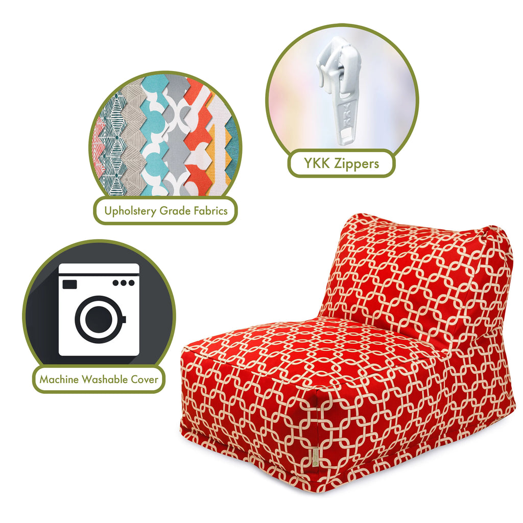 Red Links Chair Lounger Bean Bag 36 in L x 27 in W x 24 in H F46272