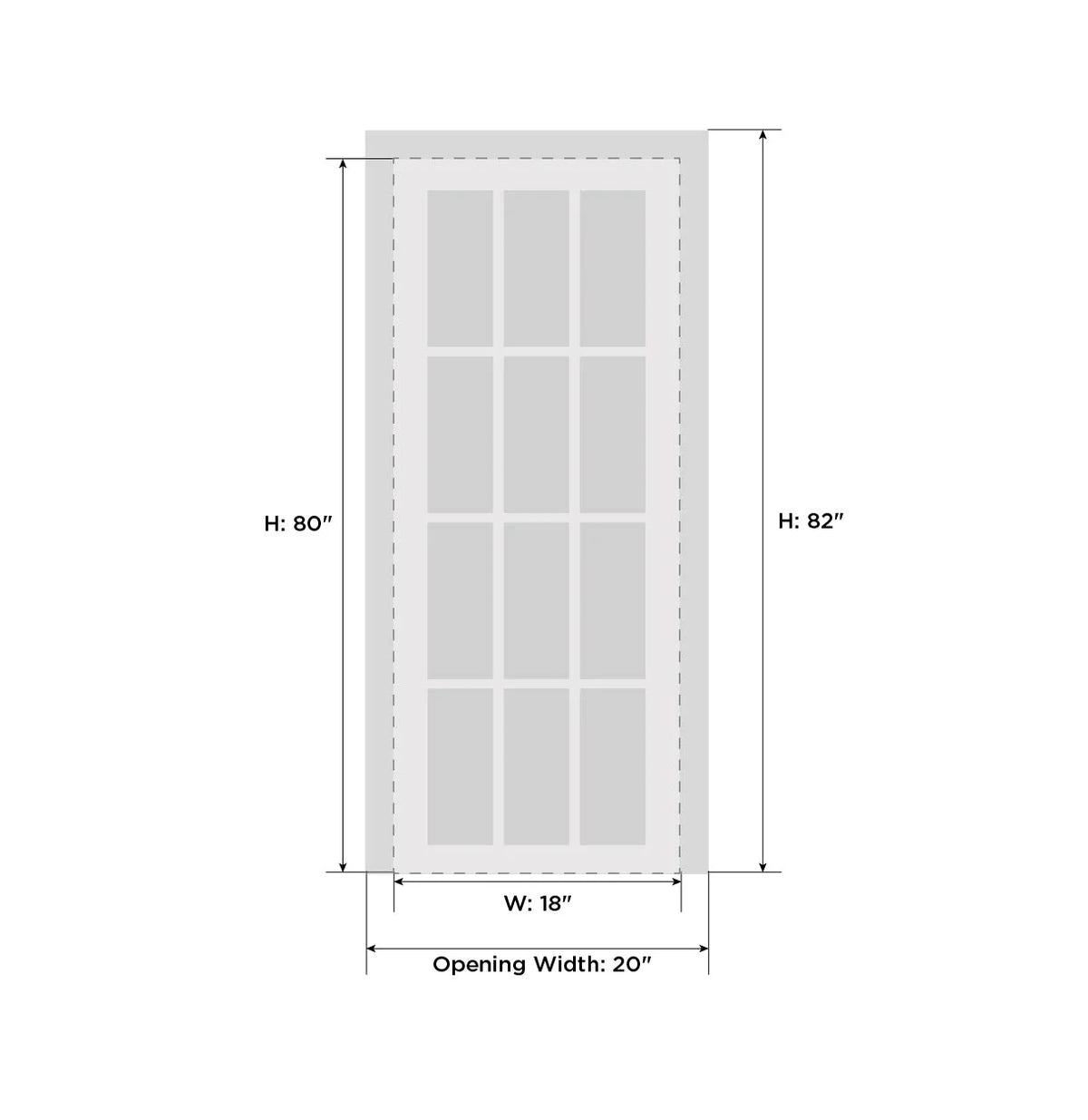 Cognac Oak Solid French Door 18 x 80 inches E82620