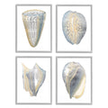 4pc Gray Framed Giclee Texturized Art Set P523