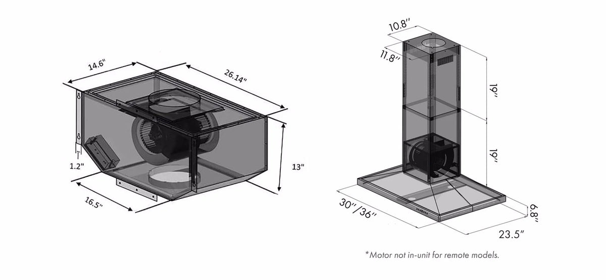 48 in. 900 CFM Stainless Steel Island Mount Range Hood N774