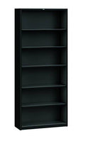 Black Metal Bookcase 6 Shelves S1471