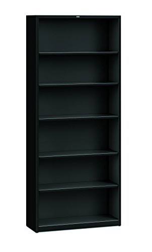 Black Metal Bookcase 6 Shelves S1471