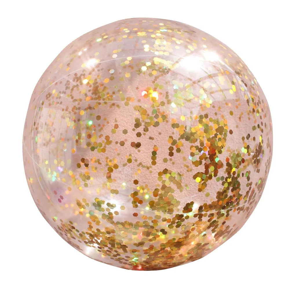 PVC Inflatable Glitter Confetti Feather Beach Ball Pool Toys C955
