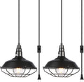 2 Pack Black Metal Wire Cage Plug in Pendant Light U879