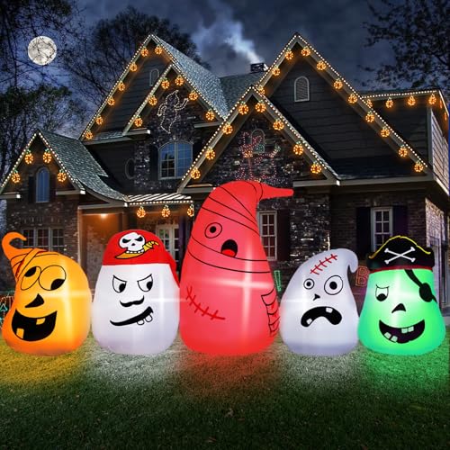 8FT Halloween Inflatable Pumpkin with Built-in LED Lights H85745