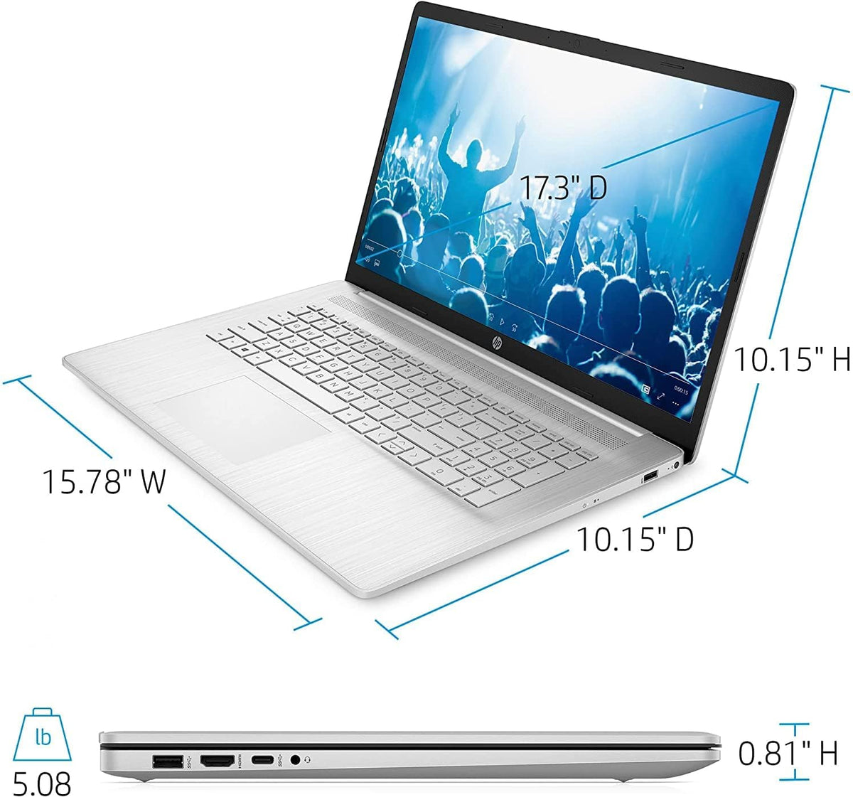 17.3" HD Touchscreen AMD Ryzen 5 5500U Laptop Q964719