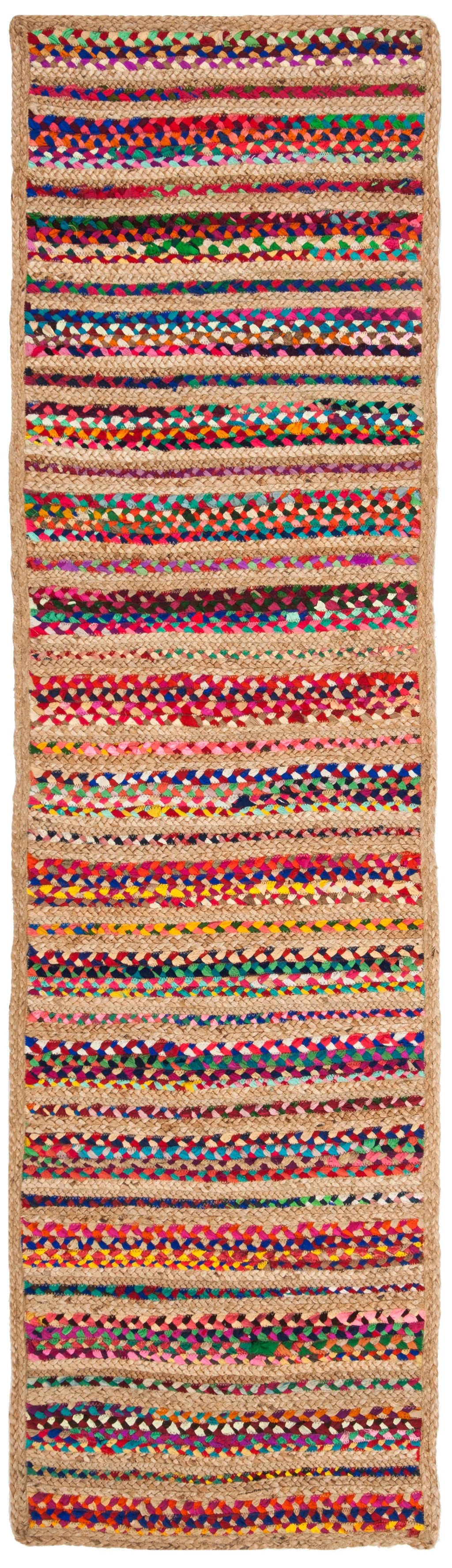 Colorful Braided Area Rug 2'3" x 8' Y263055