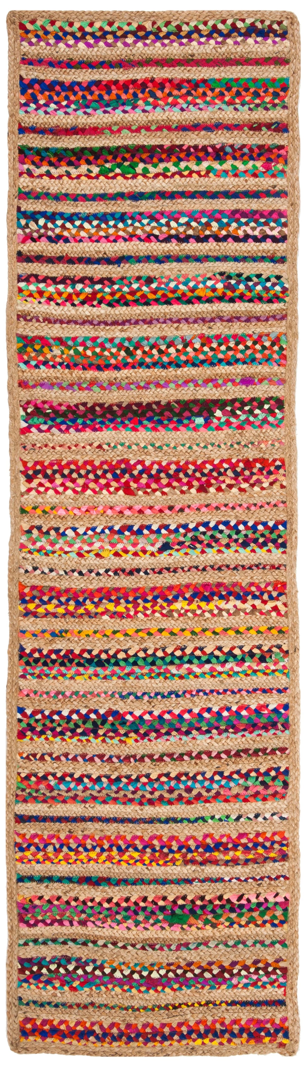 Colorful Braided Area Rug 2'3" x 8' Y263055