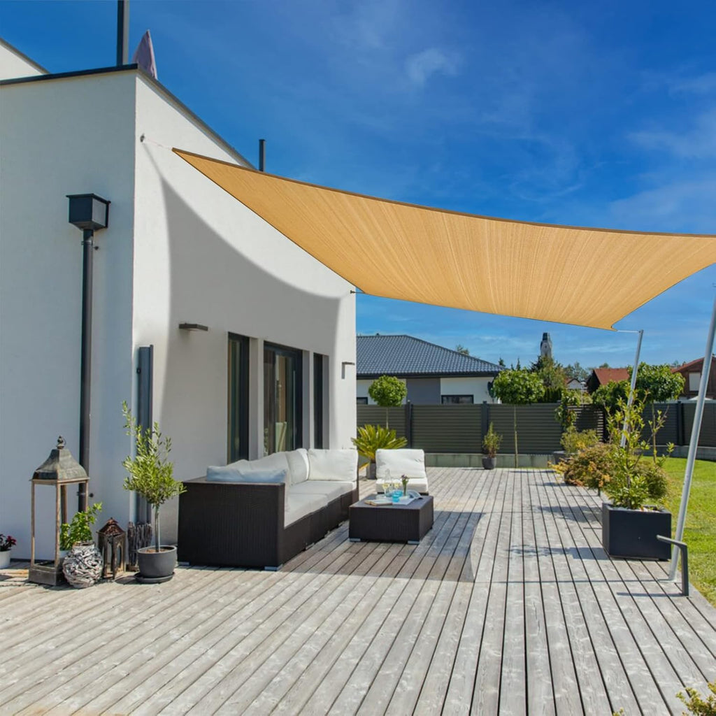 Beige Rectangle Sun Shade Sail O41456
