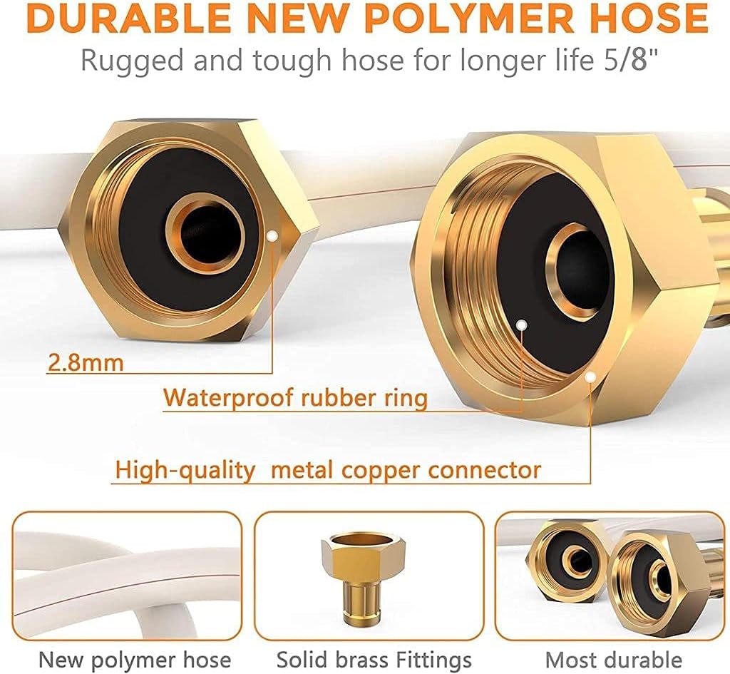 100 FT 1/2 Automatic Rewind Wall Mounted Hose Reel with 8 Patterns Hose Nozzles D60281