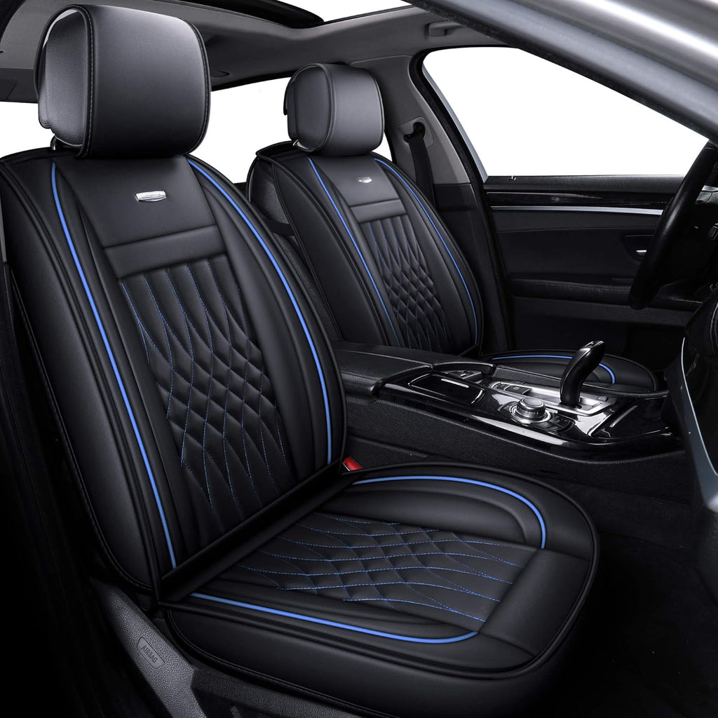 2 PC Waterproof Faux Leather Front Car Seat Covers J575312