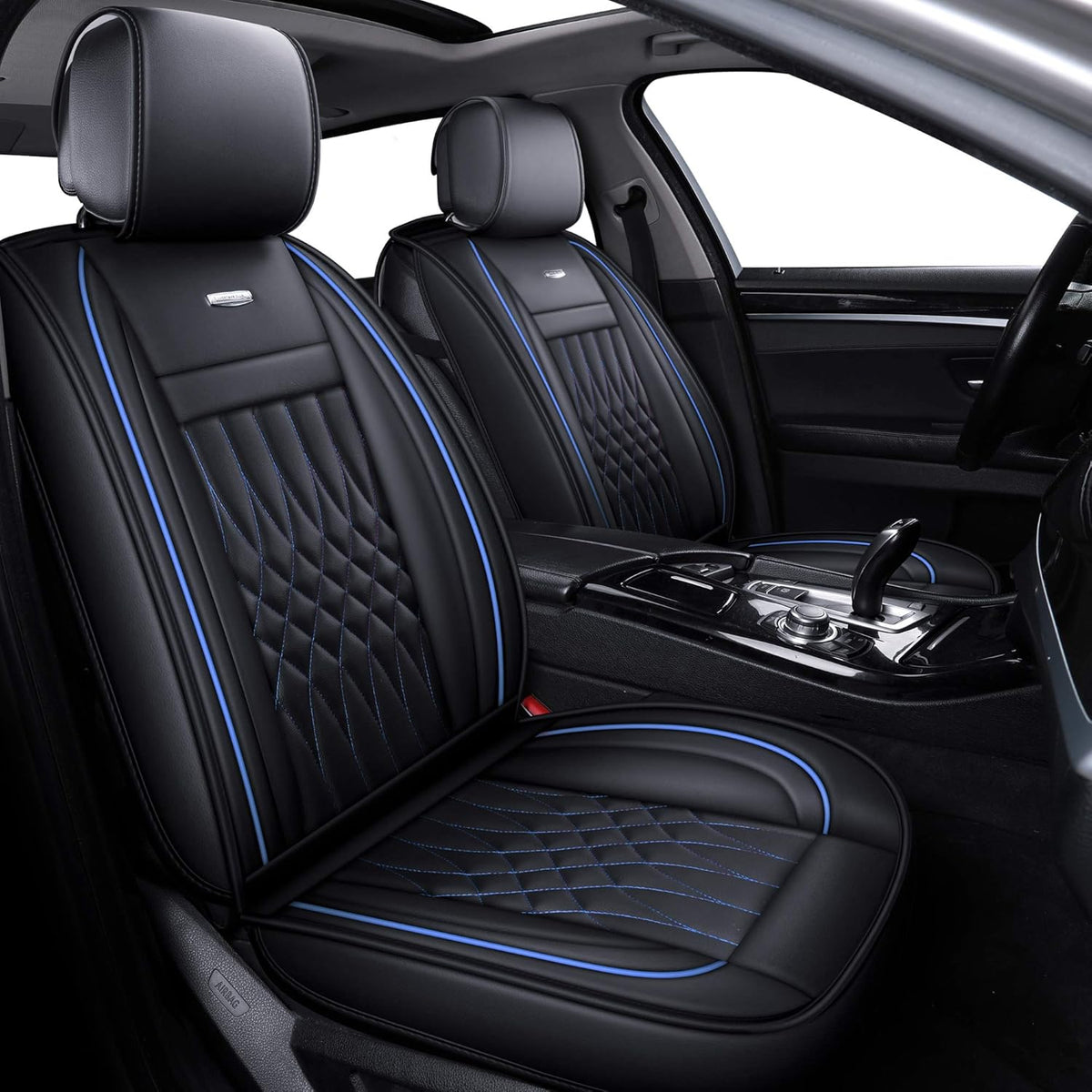 2 PC Waterproof Faux Leather Front Car Seat Covers J575312