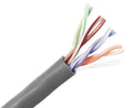 Cat5e Plenum Bulk Ethernet Cable, CMP, Solid Copper UTP, 24 AWG 1000ft Gray G74814