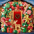 Christmas Balloon Arch Kit, 179PCS Red Green Gold Balloon Garland J7460
