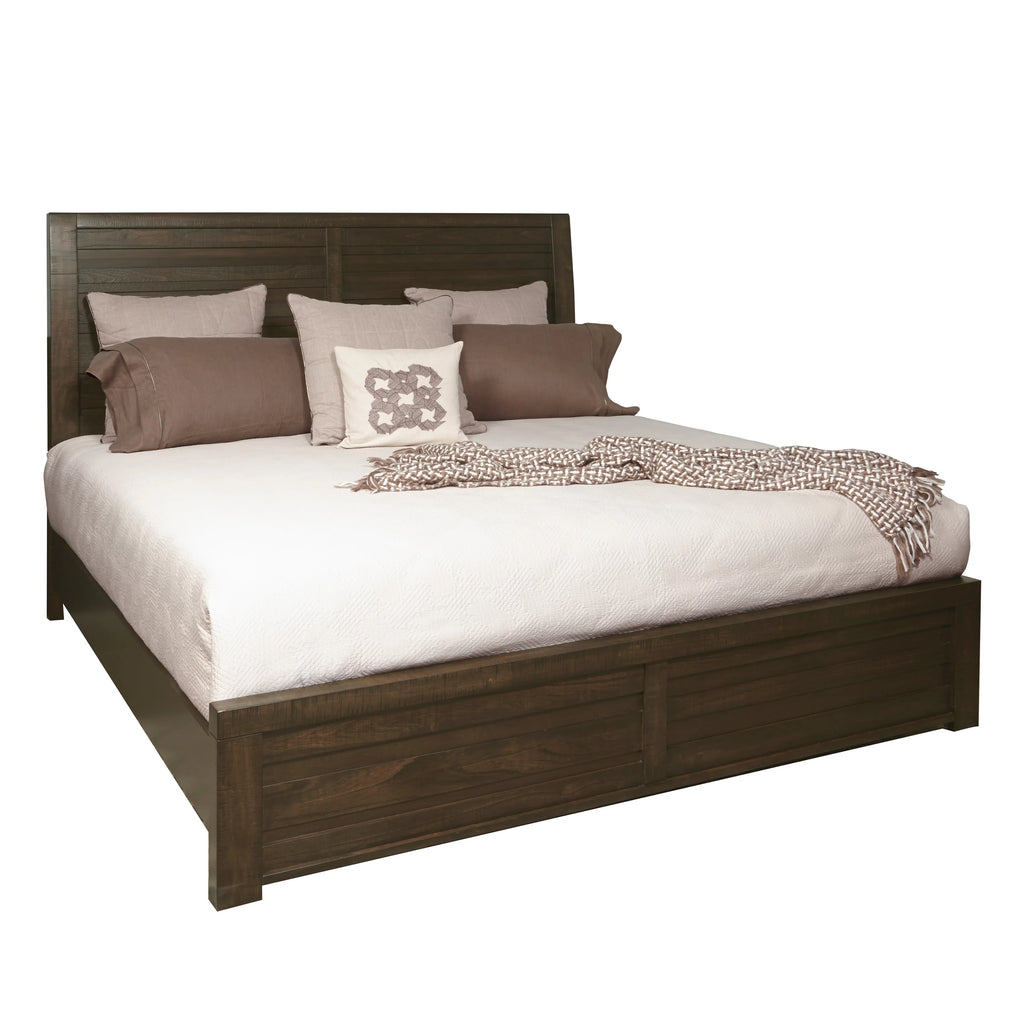 Espresso Wood Bedroom Set with King Bed Dresser Mirror Nightstand Chest P3742