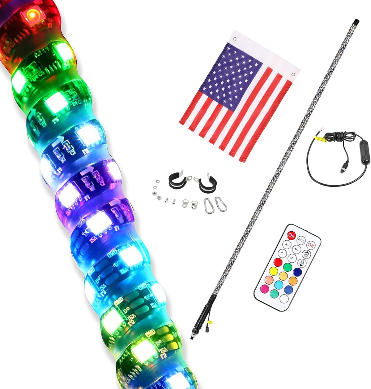 5FT RGB LED Whip Light Antenna Pack of 2 P22877