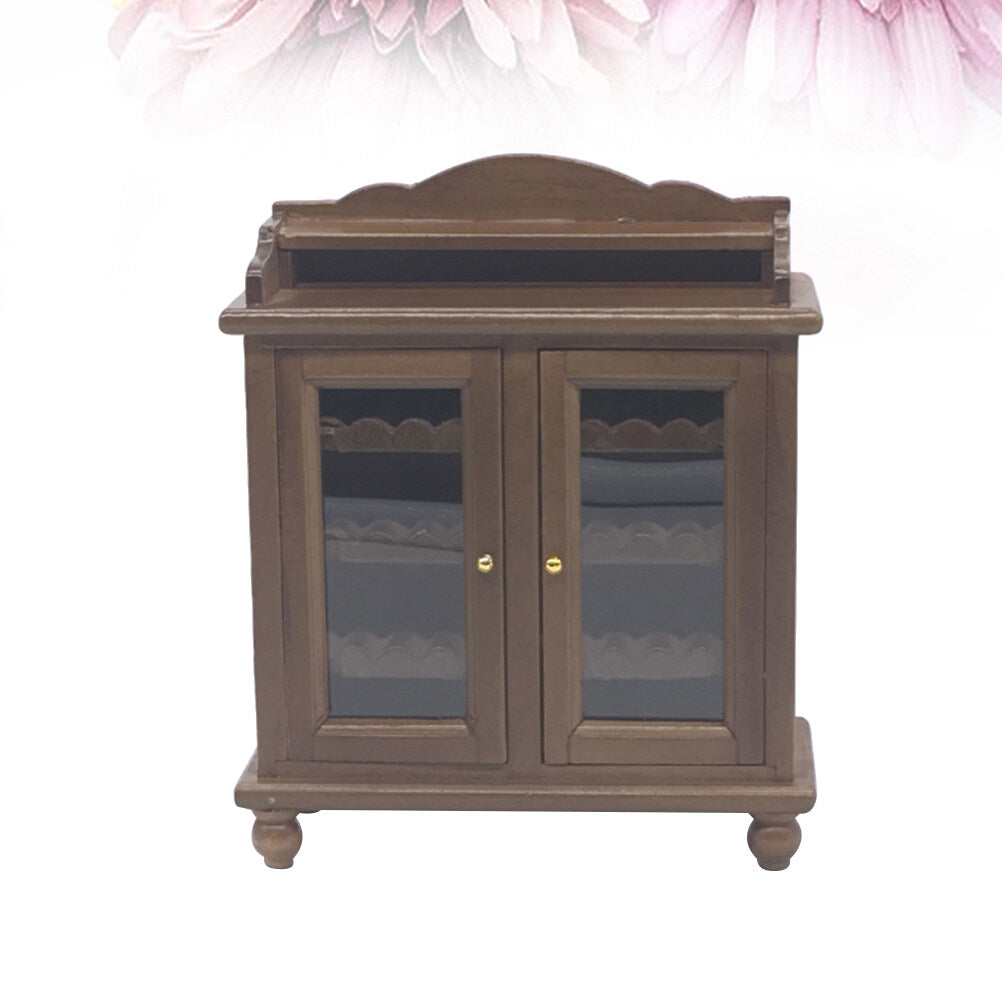 Mini Wooden Wine Cabinet Model (Walnut Color) S642043
