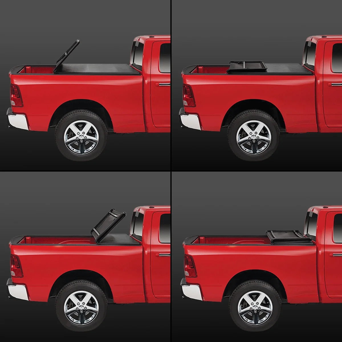Adjustable Tri-Fold Soft Top Tonneau Cover I9282
